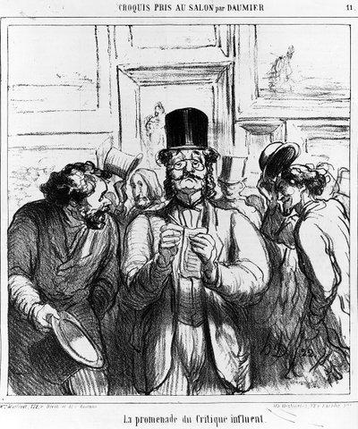 「影響力のある批評家の遊歩道」、漫画、「Charivari」誌、1865年6月24日 作： Honoré Daumier